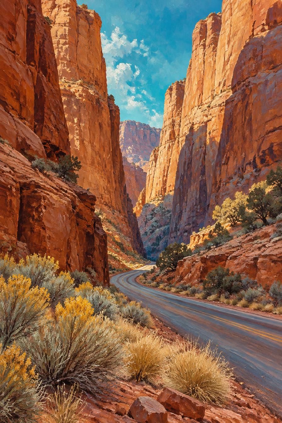 Canyon Road — Southwest landscape painting